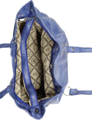 blue leatherette (pu) regular handbag - 15737075 - Standard Image - 3