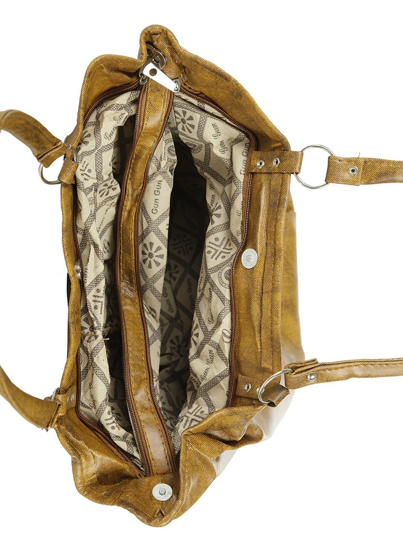 brown leatherette (pu) regular handbag - 15737077 - Zoom Image - 3