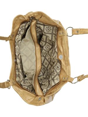 beige leatherette (pu) regular handbag - 15737078 - Standard Image - 3