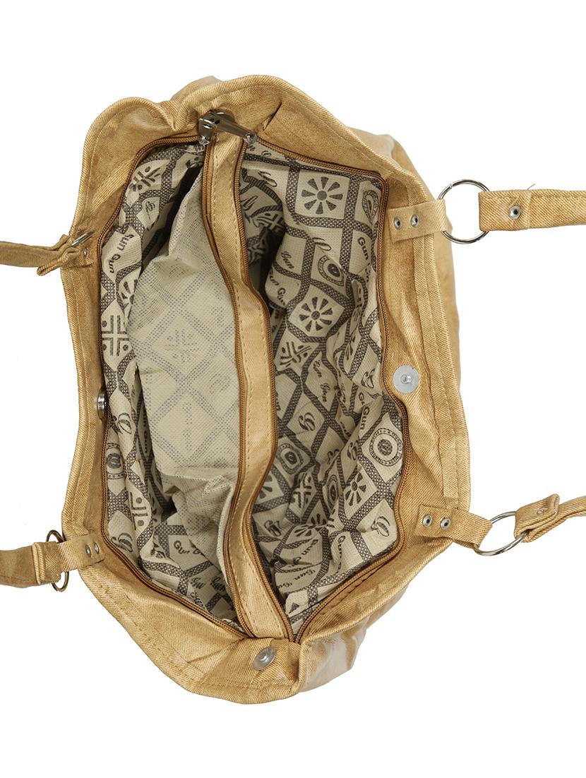 beige leatherette (pu) regular handbag - 15737078 - Zoom Image - 3