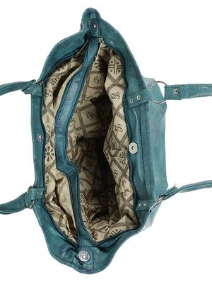 blue leatherette (pu) regular handbag - 15737080 - Standard Image - 3