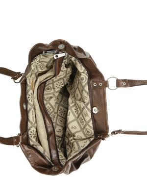 brown leatherette (pu) regular handbag - 15737081 - Standard Image - 3