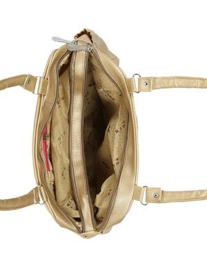 gold leatherette (pu) regular handbag - 15737083 - Standard Image - 3