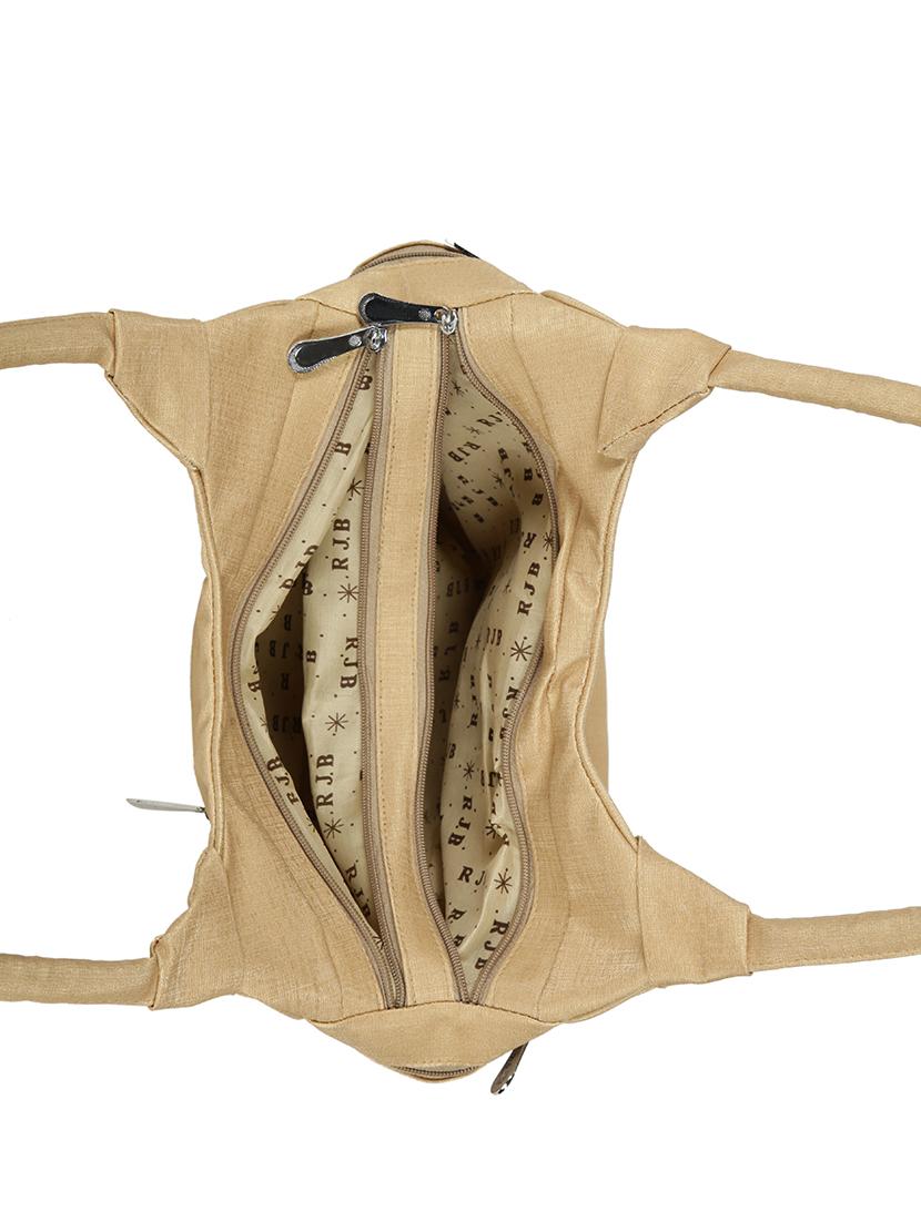 beige leatherette (pu) regular handbag - 15737087 - Zoom Image - 3