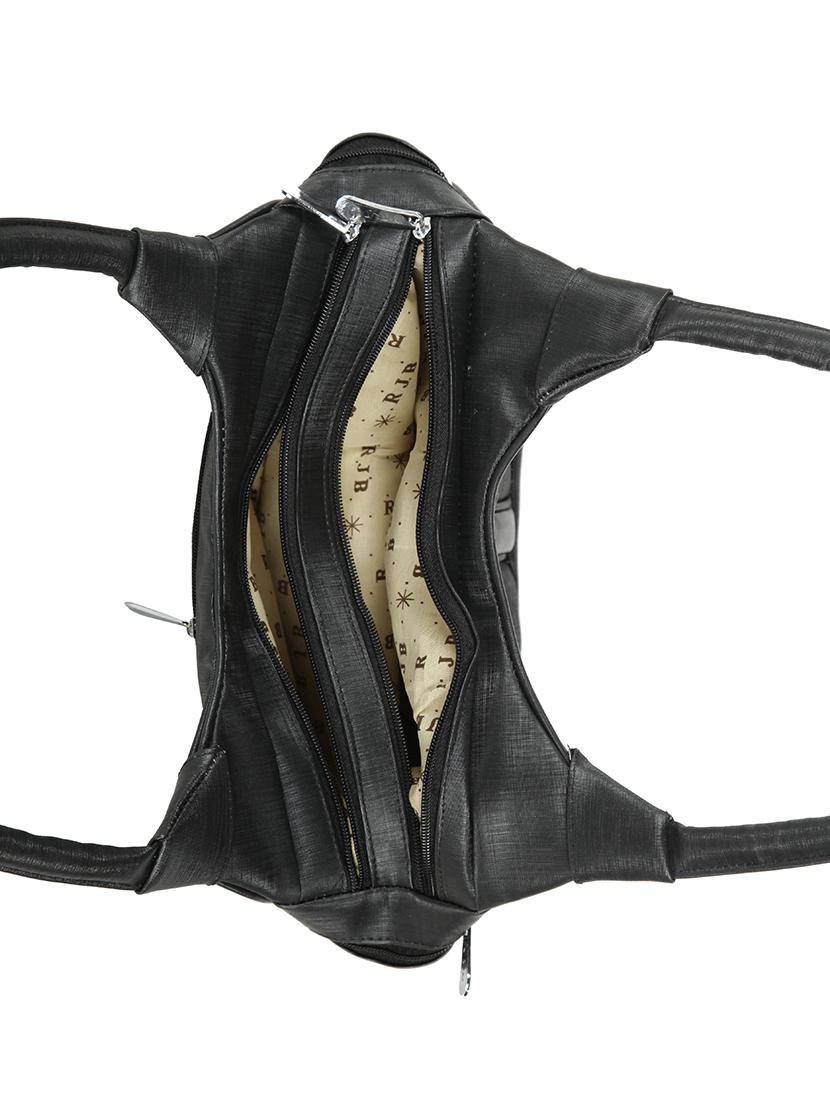 black leatherette (pu) regular handbag - 15737091 - Zoom Image - 3