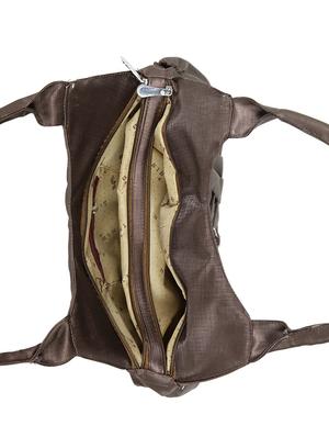 brown leatherette (pu) regular handbag - 15737095 - Standard Image - 3