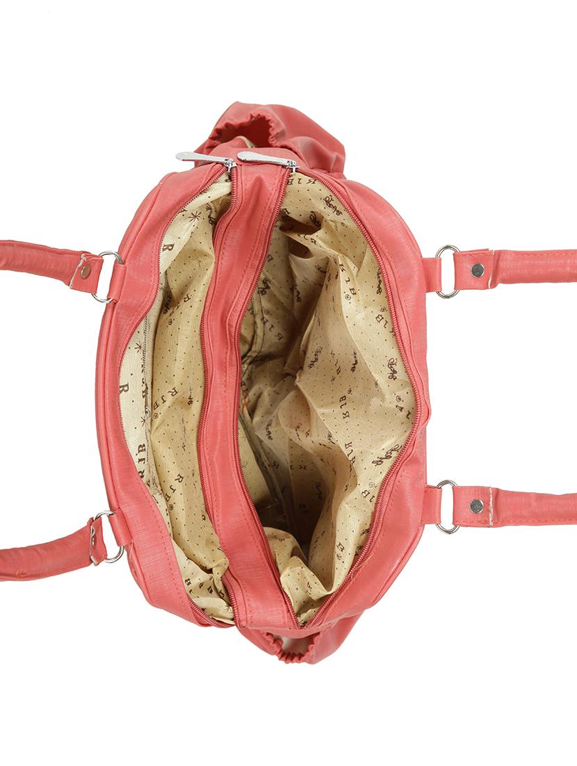 pink leatherette (pu) regular handbag - 15737097 - Zoom Image - 3