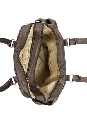 brown leatherette (pu) regular handbag - 15737099 - Standard Image - 3