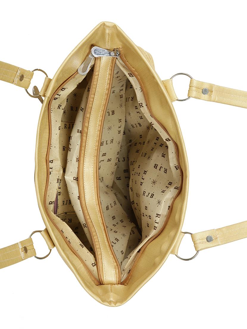 gold leatherette (pu) regular handbag - 15737101 - Zoom Image - 3