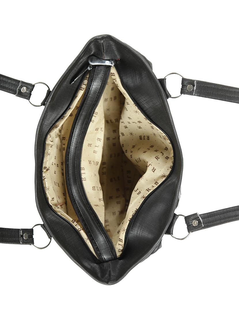 black leatherette (pu) regular handbag - 15737104 - Zoom Image - 3