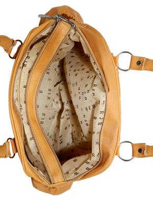 yellow leatherette (pu) regular handbag - 15737106 - Standard Image - 3