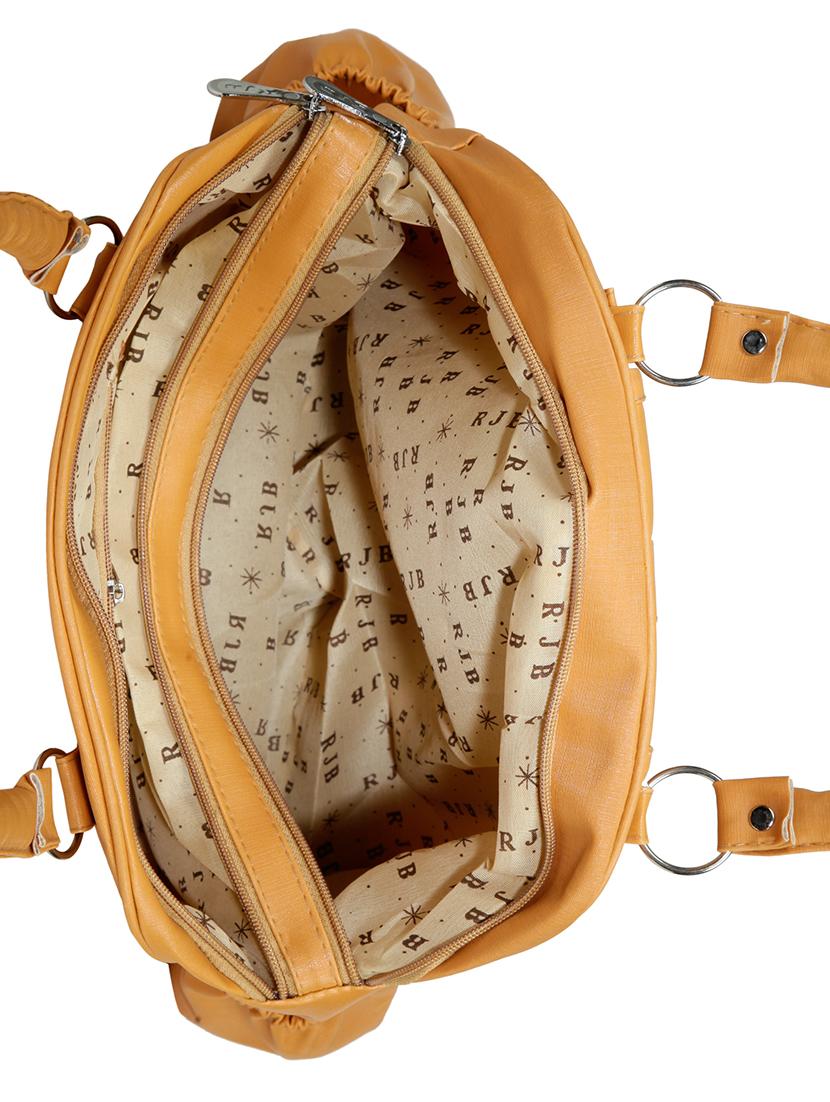 yellow leatherette (pu) regular handbag - 15737106 - Zoom Image - 3