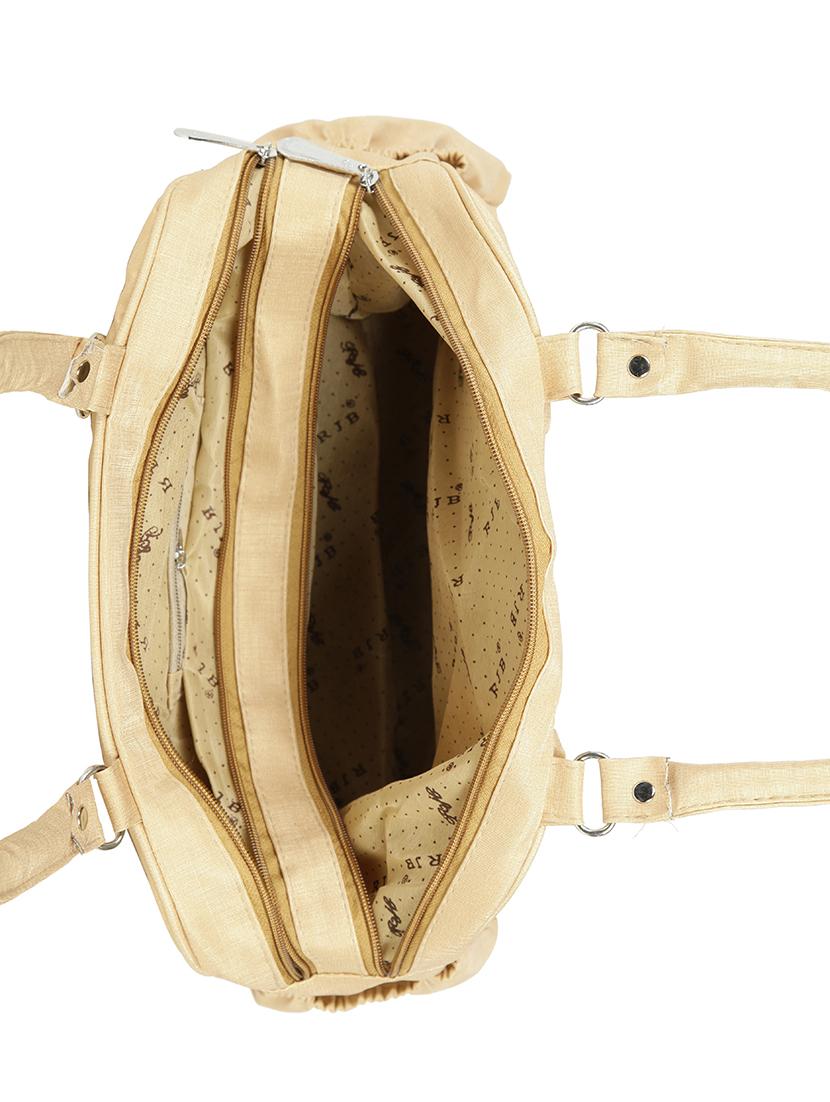 beige leatherette (pu) regular handbag - 15737111 - Zoom Image - 3