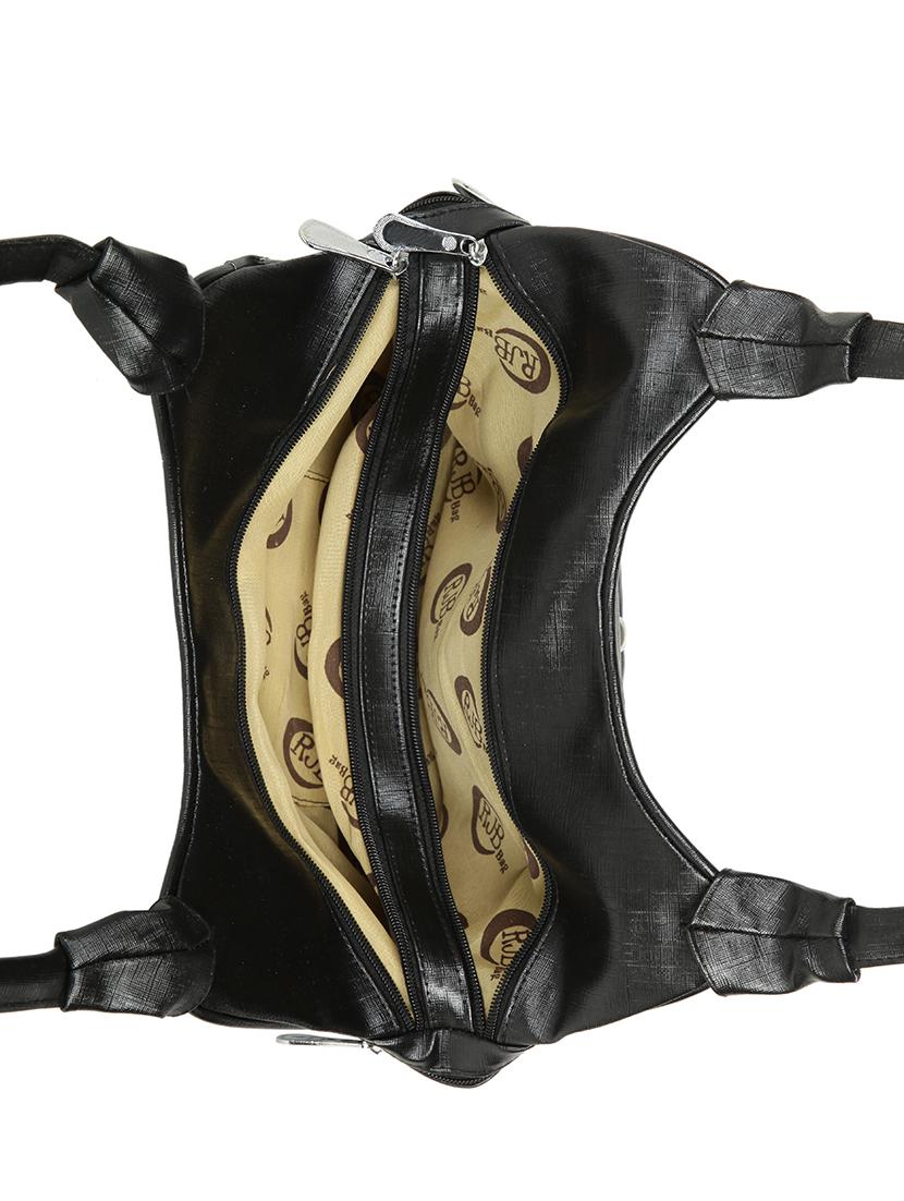 black leatherette (pu) regular handbag - 15737113 - Zoom Image - 3