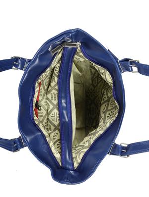 blue leatherette (pu) combo handbag - 15737114 - Standard Image - 3