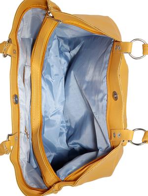 yellow leatherette (pu) regular handbag - 15737116 - Standard Image - 3