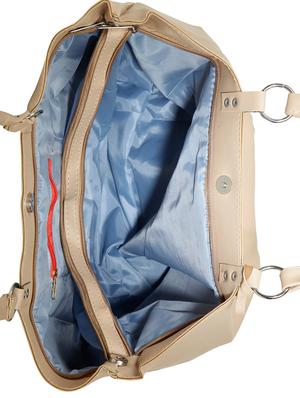 beige leatherette (pu) regular handbag - 15737117 - Standard Image - 3
