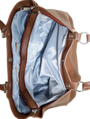 brown leatherette (pu) regular handbag - 15737121 - Standard Image - 3