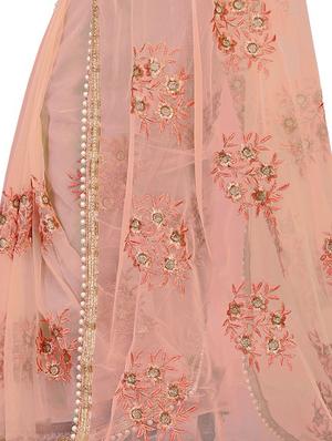 pearl border floral embroidered saree with blouse - 15737483 - Standard Image - 3