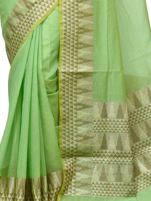 geometrical zari border banarasi saree with blouse - 15737549 - Standard Image - 3