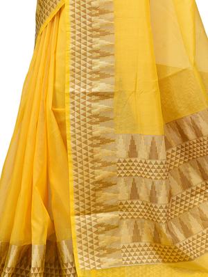 geometrical zari border banarasi saree with blouse - 15737550 - Standard Image - 3