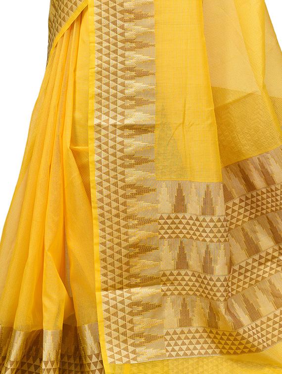 geometrical zari border banarasi saree with blouse - 15737550 - Zoom Image - 3