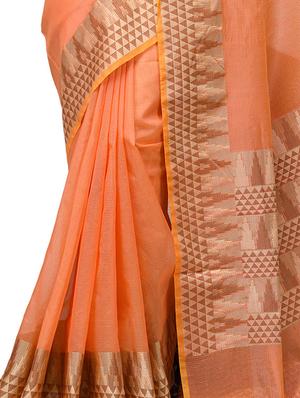 geometrical zari border banarasi saree with blouse - 15737551 - Standard Image - 3