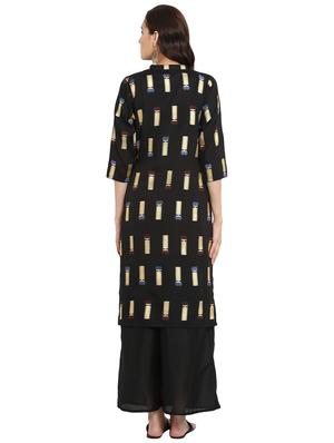 Printed kurta with palazzo set - 15737586 - Standard Image - 3