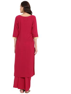Foil printed kurta with palazzo set - 15737588 - Standard Image - 3