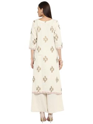 Foil printed kurta palazzo set - 15737590 - Standard Image - 3