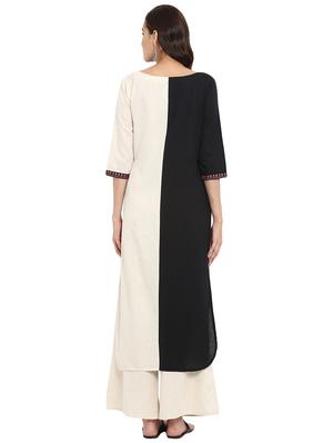 color block kurta with palazzo set - 15737593 - Standard Image - 3