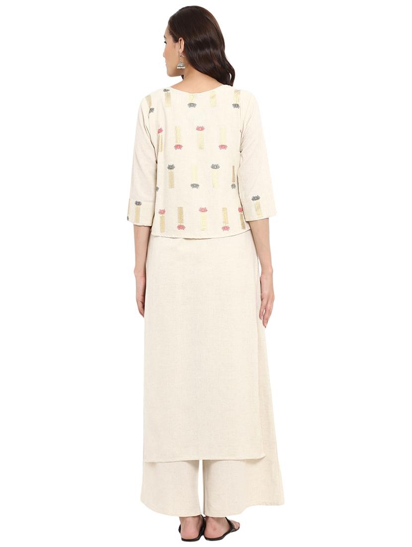Foil printed kurta palazzo with shrug set - 15737598 - Zoom Image - 3