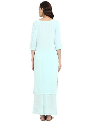 Foil printed kurta with palazzo set - 15737600 - Standard Image - 3