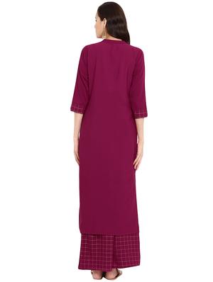 foil printed kurta with palazzo set - 15737601 - Standard Image - 3
