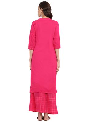 Foil printed kurta with palazzo set - 15737602 - Standard Image - 3