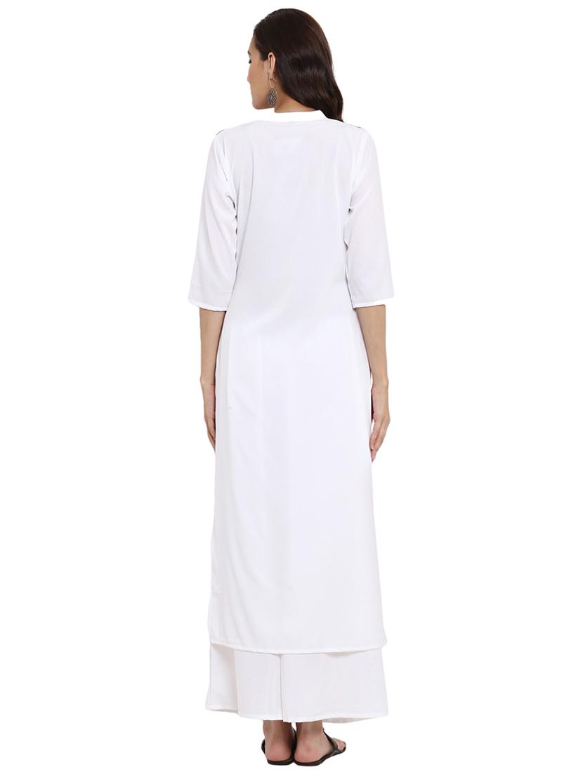 Foil printed kurta with palazzo set - 15737603 - Zoom Image - 3