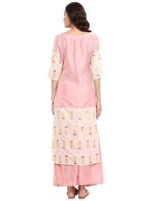 Foil printed kurta with palazzo set - 15737609 - Standard Image - 3