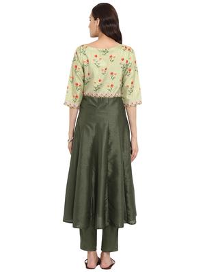 Embroidered kalidaar kurta with pant set - 15737610 - Standard Image - 3