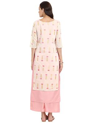 Printed layered kurta with palazzo set - 15737613 - Standard Image - 3