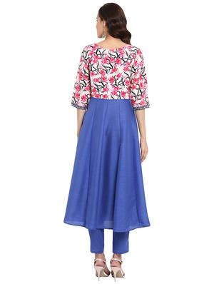 Printed kalidaar kurta with pant set - 15737616 - Standard Image - 3