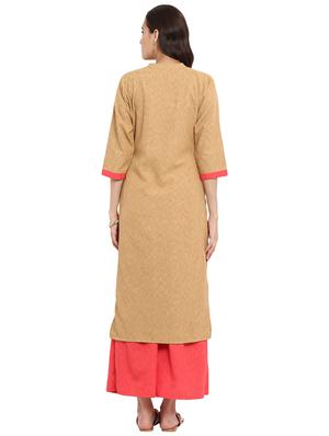 Printed yoke kurta with palazzo set - 15737620 - Standard Image - 3
