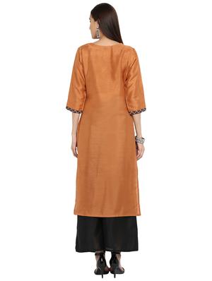 Printed yoke kurta with palazzo set - 15737621 - Standard Image - 3