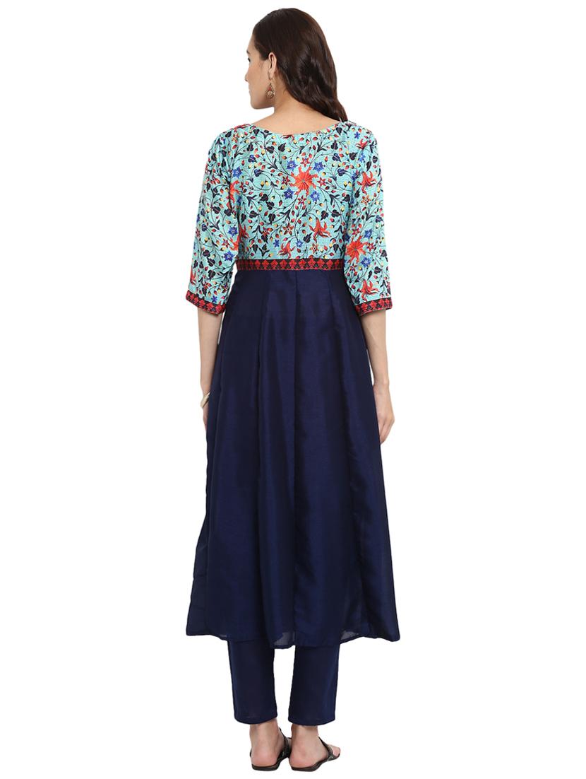 Printed kalidaar kurta with pant set - 15737622 - Zoom Image - 3
