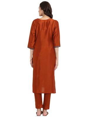 Foil printed kurta with pant set - 15737625 - Standard Image - 3