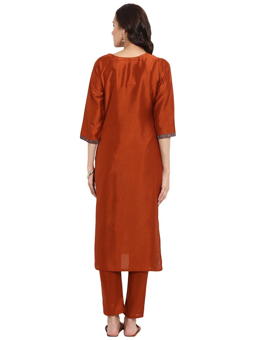 Foil printed kurta with pant set - 15737625 - Zoom Image - 3
