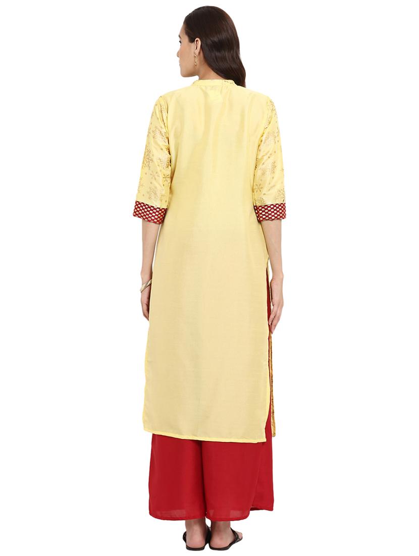 Foil printed kurta with pant set - 15737626 - Zoom Image - 3
