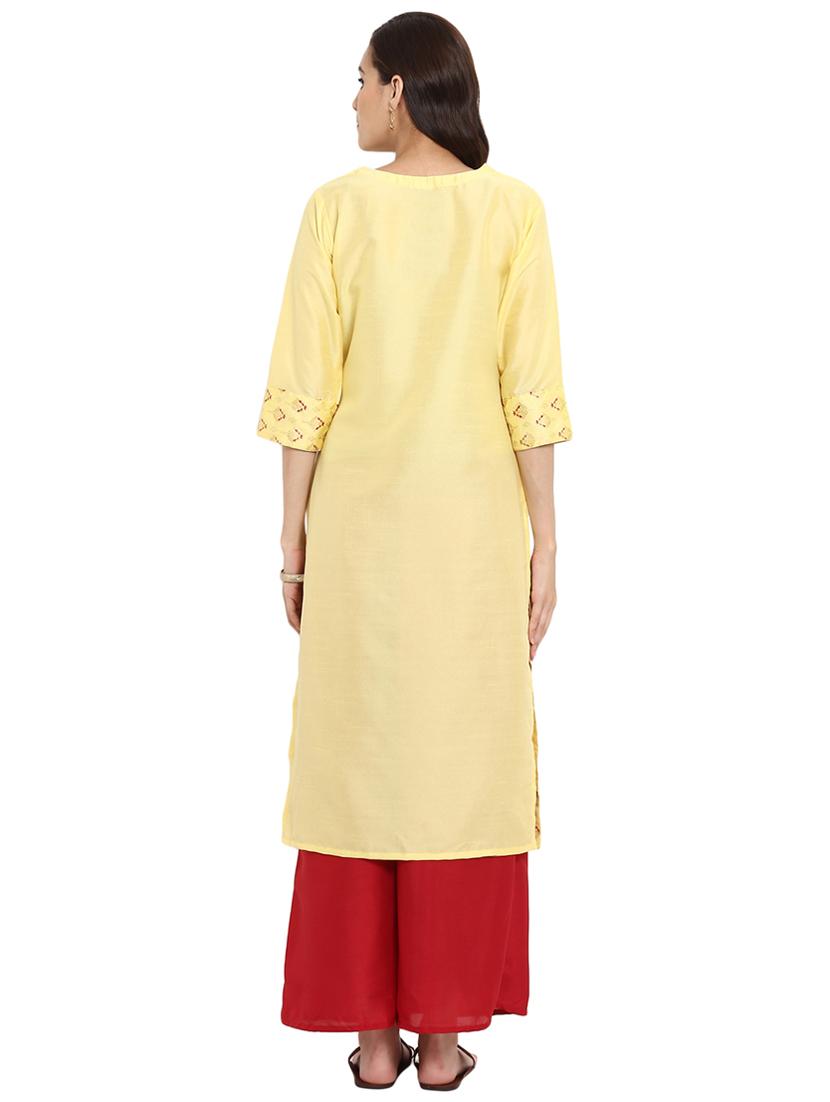 Printed kurta with palazzo set - 15737628 - Zoom Image - 3