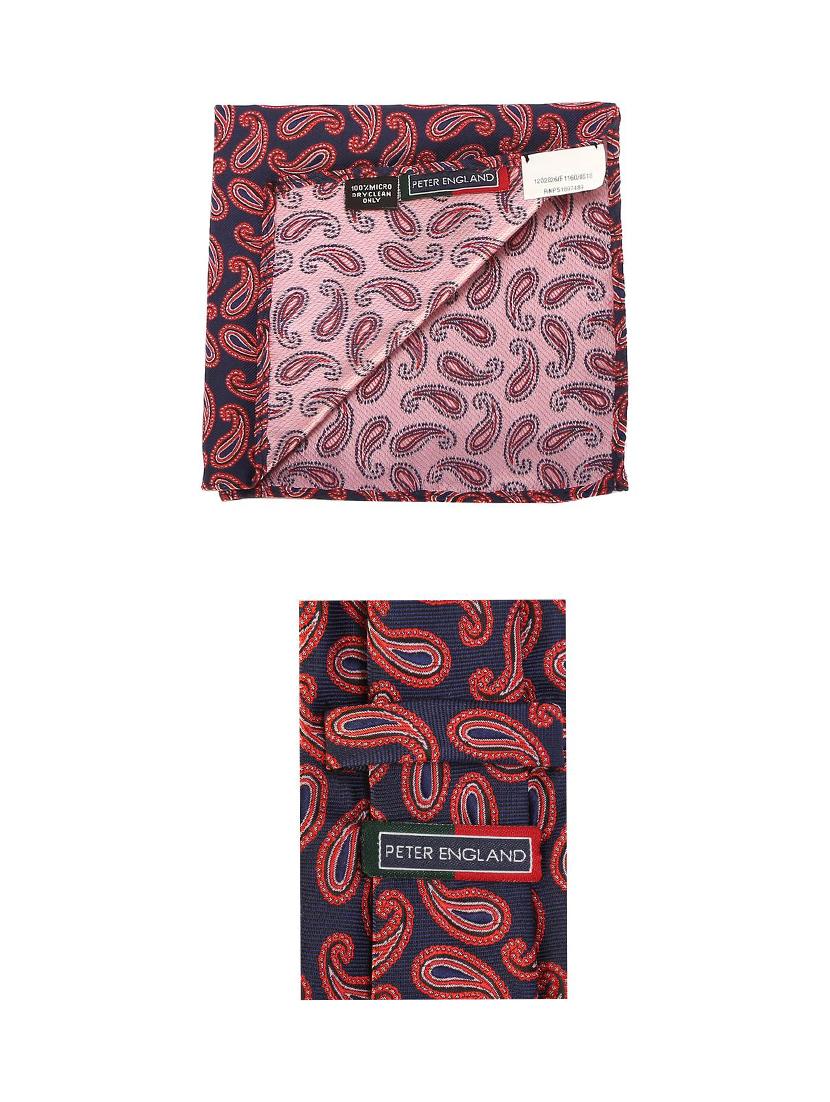 red cotton tie with pocketsquare - 15737820 - Zoom Image - 3