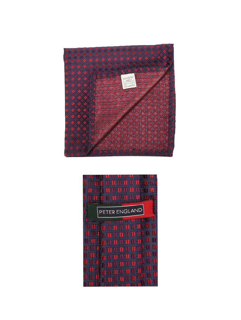 purple cotton tie with pocketsqaure - 15737828 - Zoom Image - 3