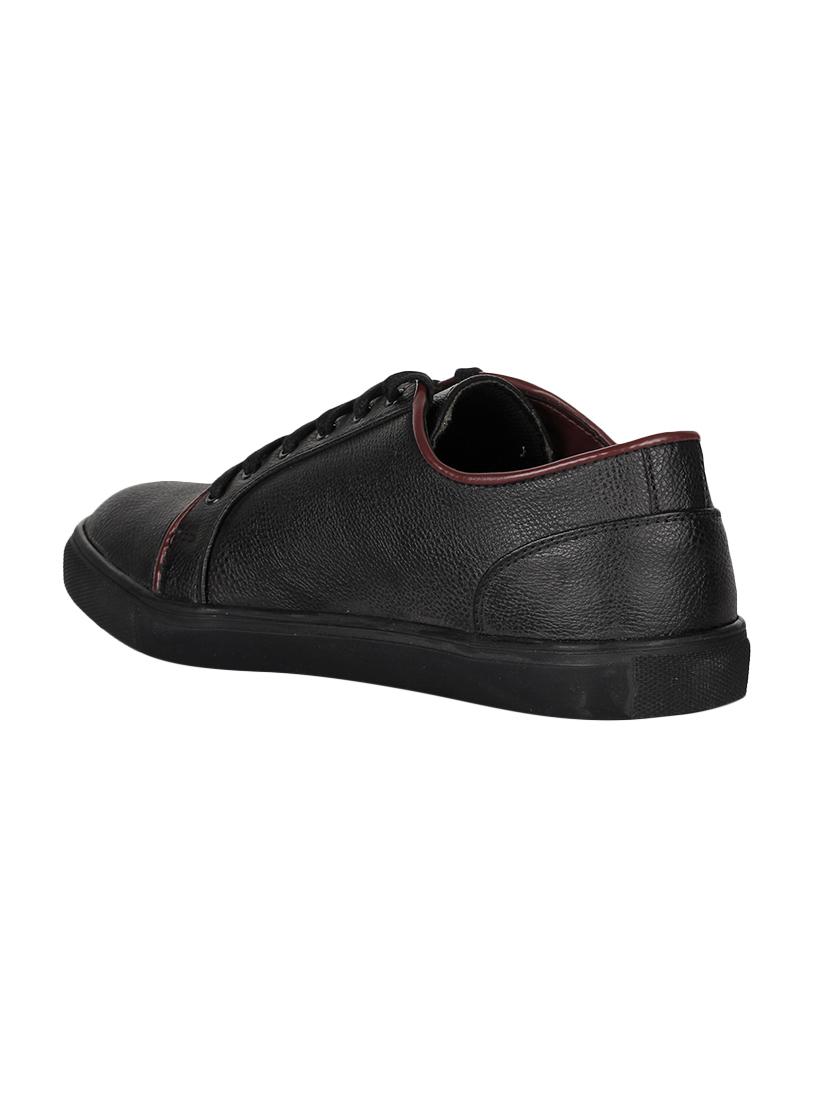 black leatherette lace up sneakers - 15737900 - Zoom Image - 3